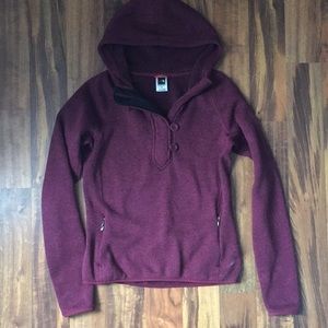 North Face Button Sweater, Size M, Maroon